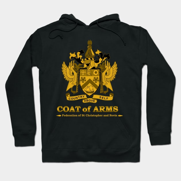 St Kitts and Nevis Coat of Arms Gold Hoodie by IslandConcepts